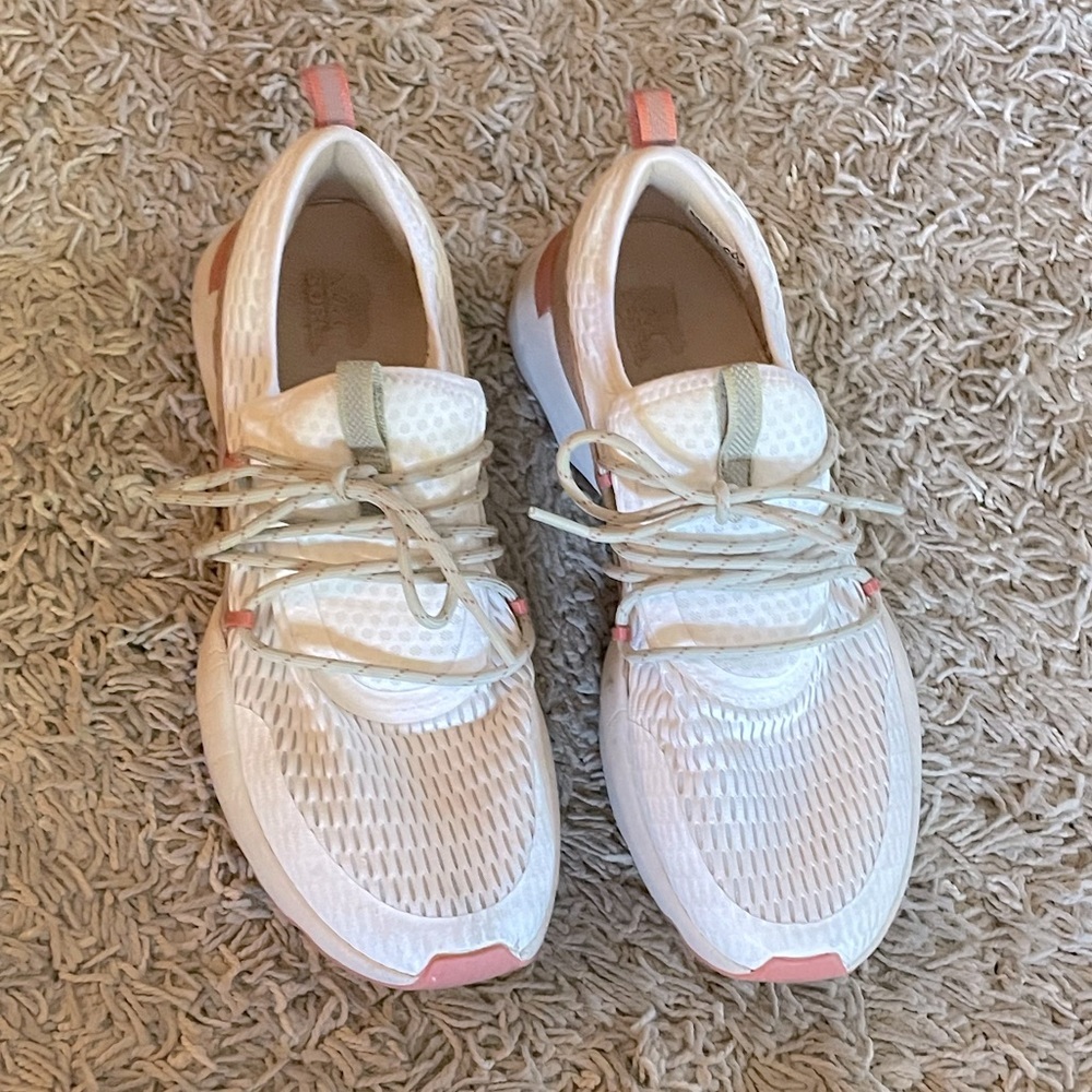 Sorel Women's White and Light Pink Athletic Sneakers